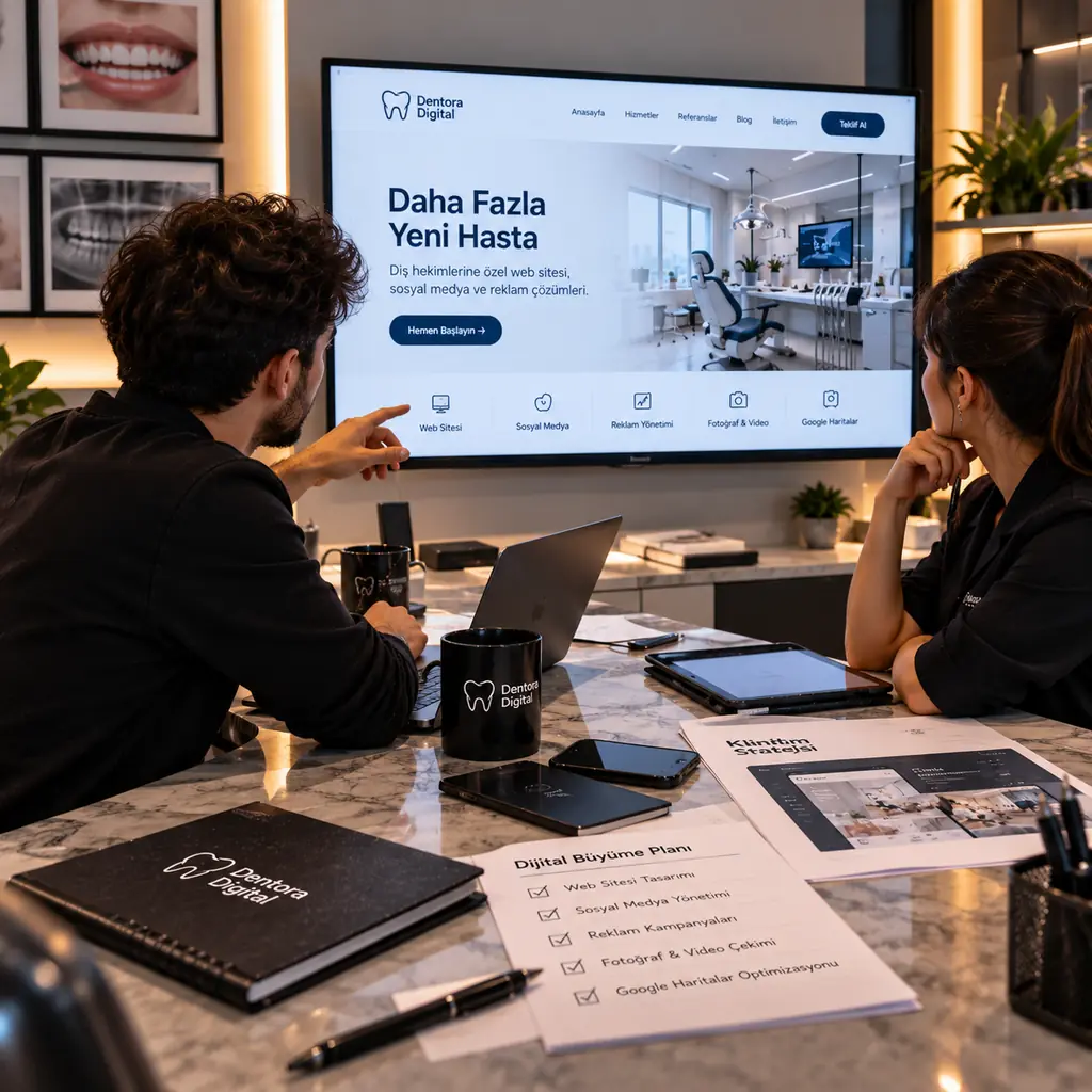 Dentora Digital ekibi strateji görüşmesinde